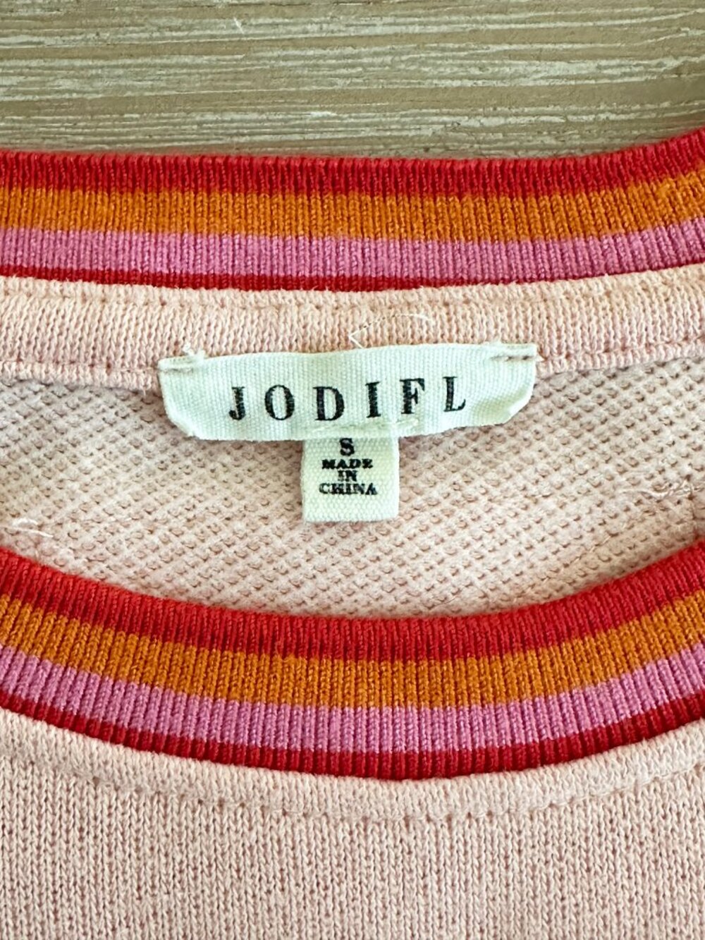 Jodifl Raglan Ringer Top - Peach - SMALL - Picture 3 of 5